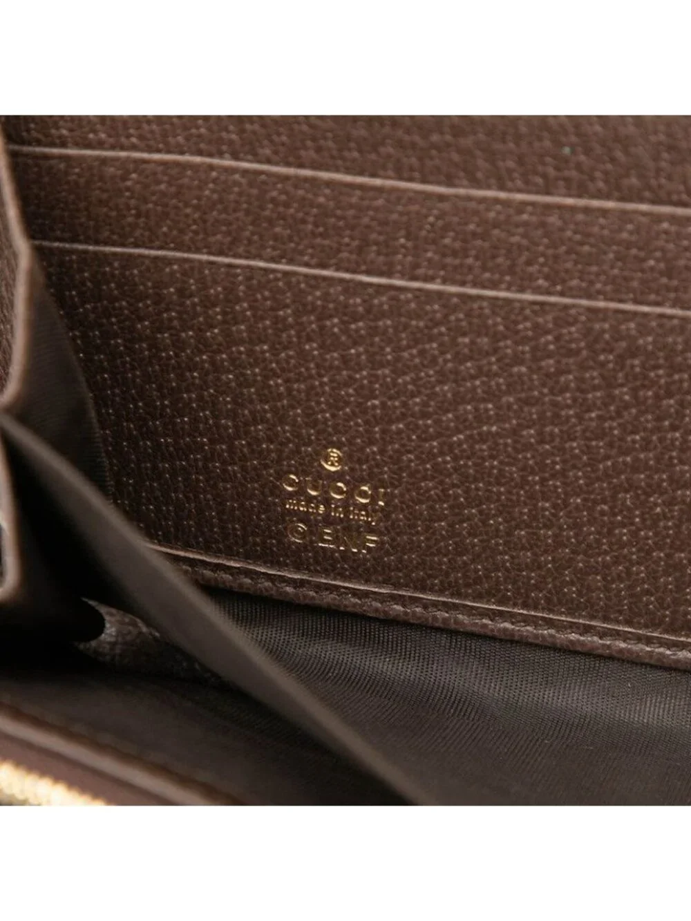Gucci GG Supreme Bananya Print Zippy Wallet Brown Yellow Leather - Picture 5 of 7